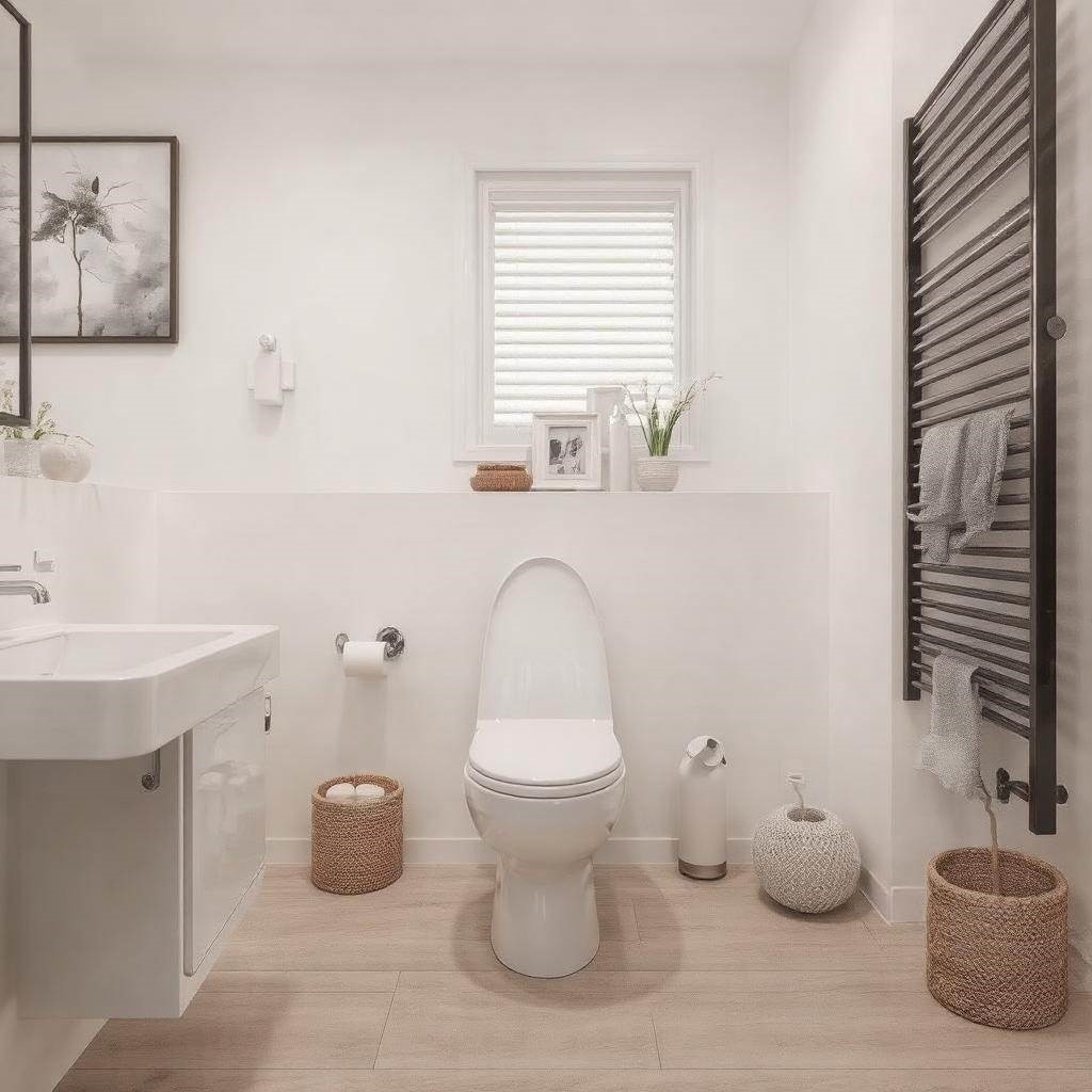 Biała toaleta w jasnej łazience