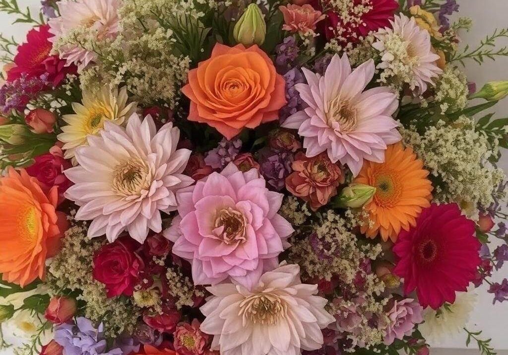 Kreatywne połączenie kwiatów w bukiecie ślubnym