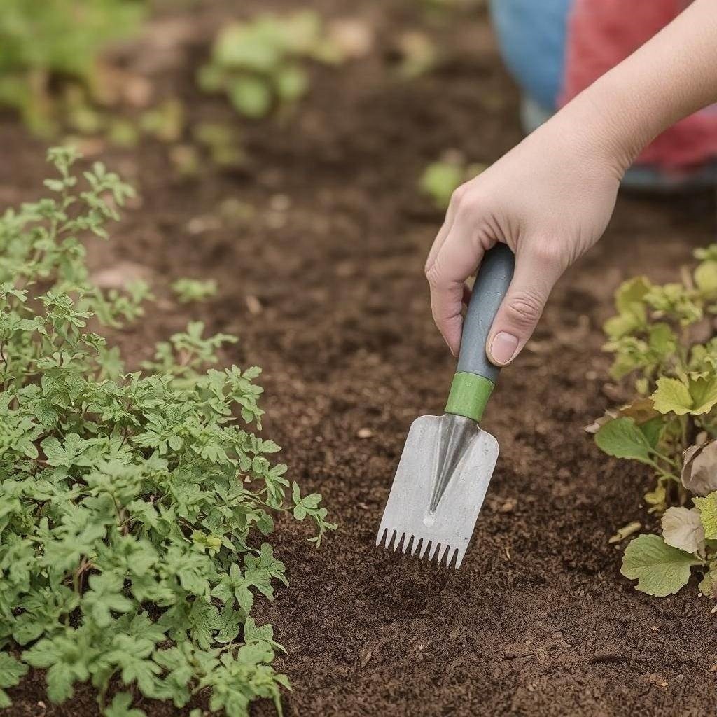 Narzędzia ogrodowe na tle natury