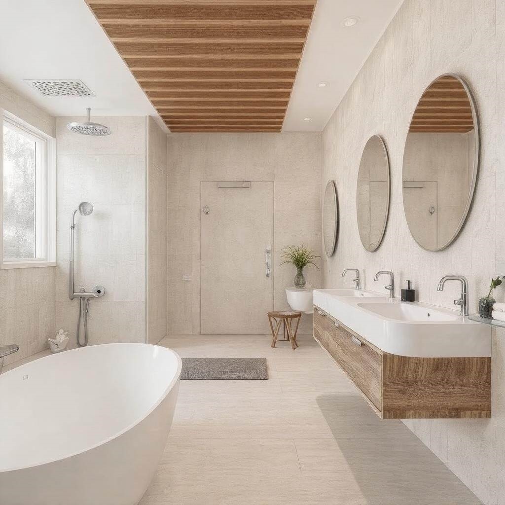 Nowoczesne płytki i akcesoria łazienkowe