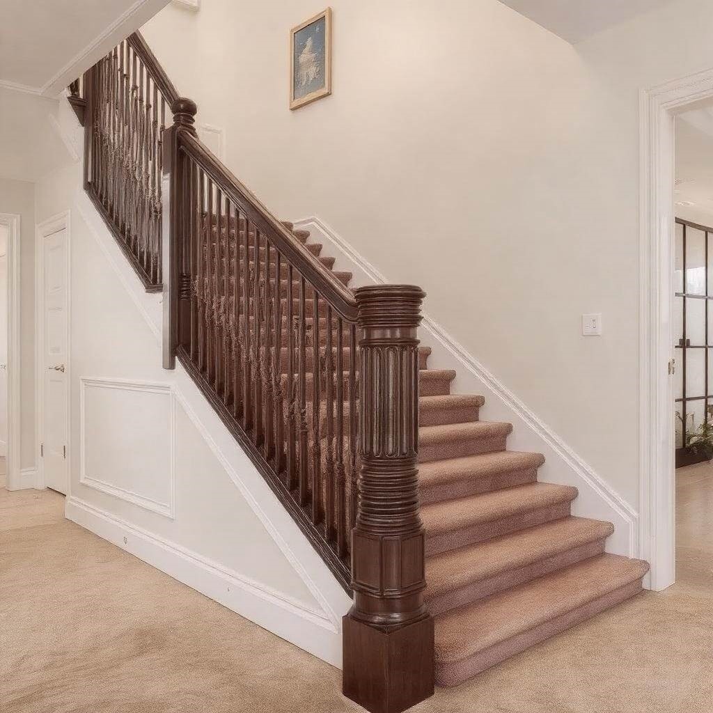 Schody dywanowe w nowoczesnym wnętrzu