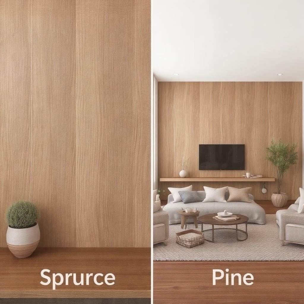 Sosnowe panele w nowoczesnym pokoju