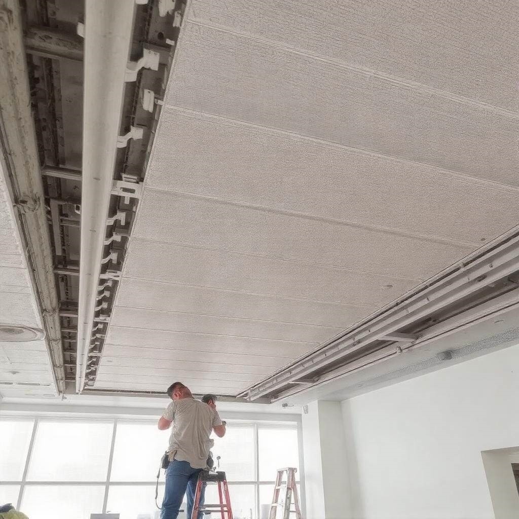 Sufit podwieszany w nowoczesnym wnętrzu