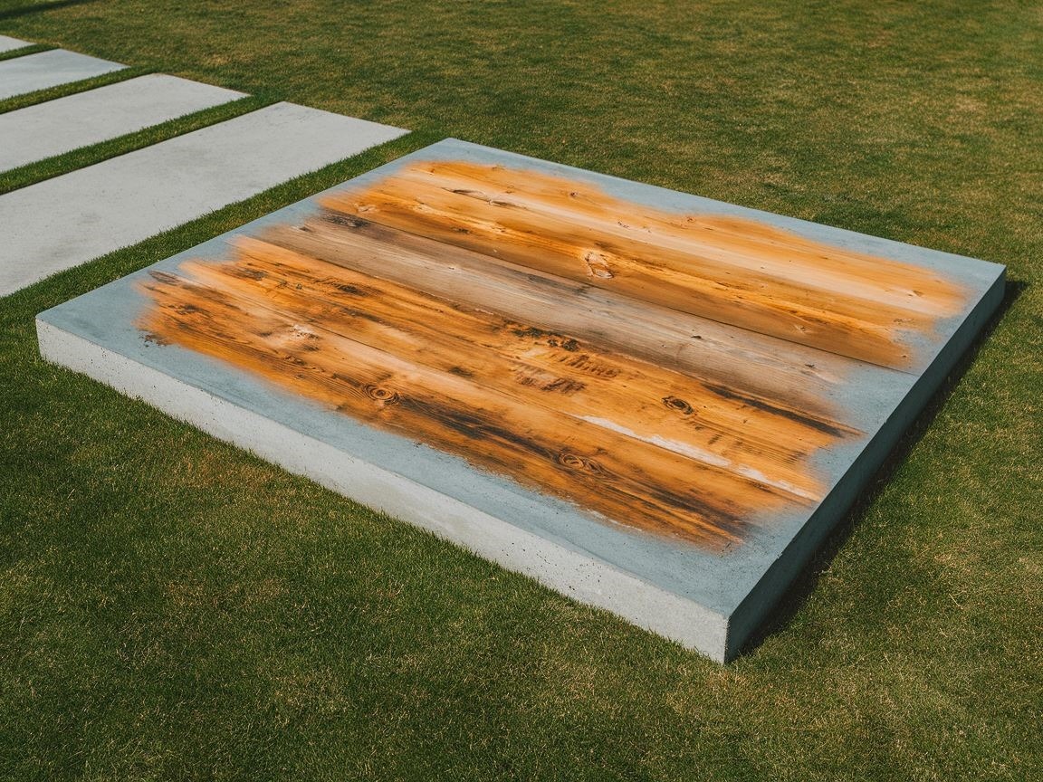 Betonowa imitacja drewna na tarasie