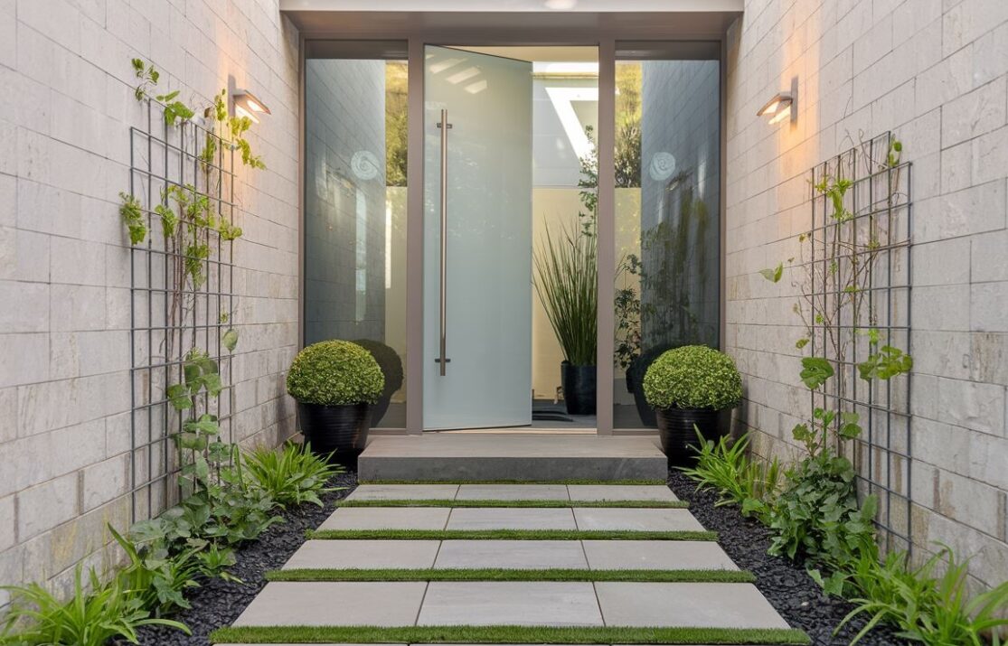 Eleganckie płyty na ścieżce do domu