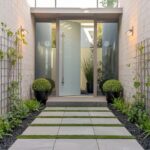 Eleganckie płyty na ścieżce do domu