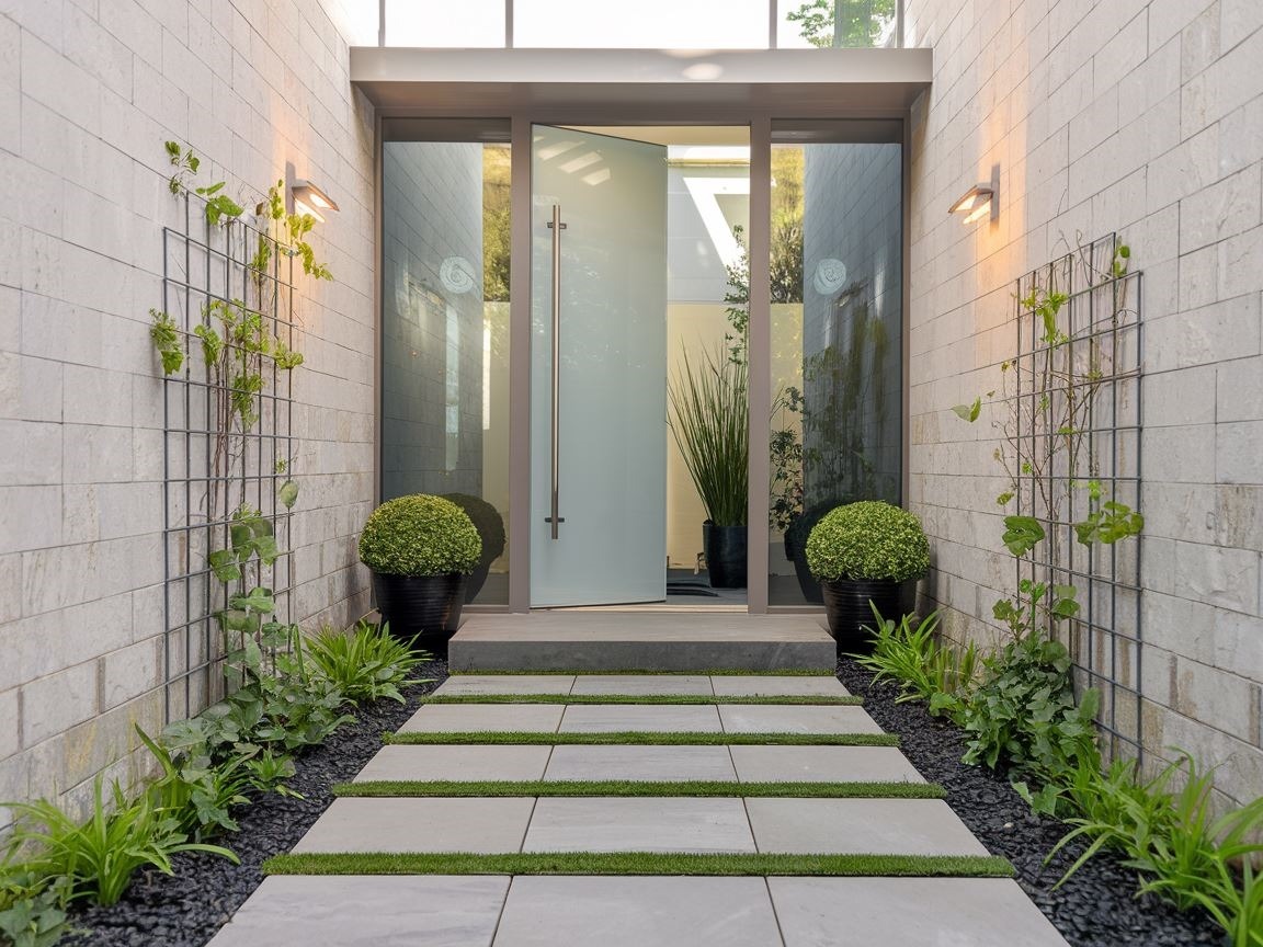 Eleganckie płyty na ścieżce do domu