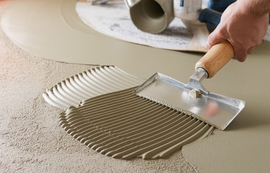 Gęsta masa wyrównująca na ścianie