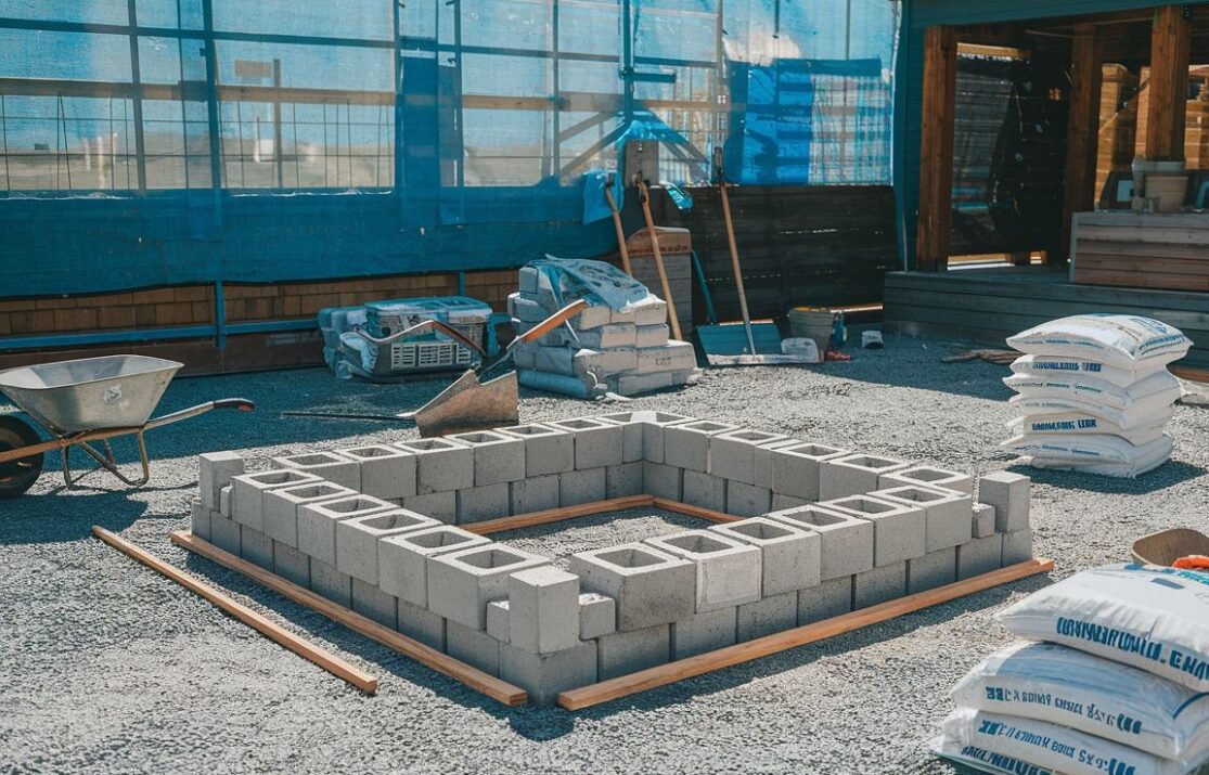 Konstrukcja fundamentu ogrodzenia z pustaków łupanych