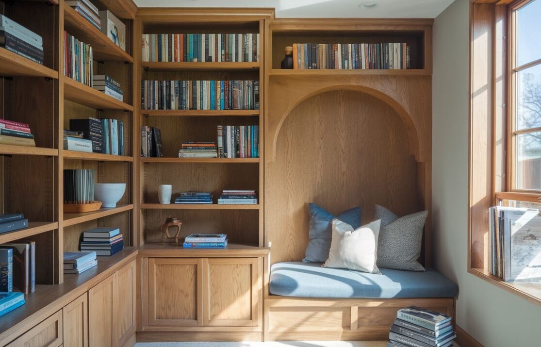 Książki na eleganckich regałach