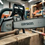 Łańcuch do piły mechanicznej na stole warsztatowym