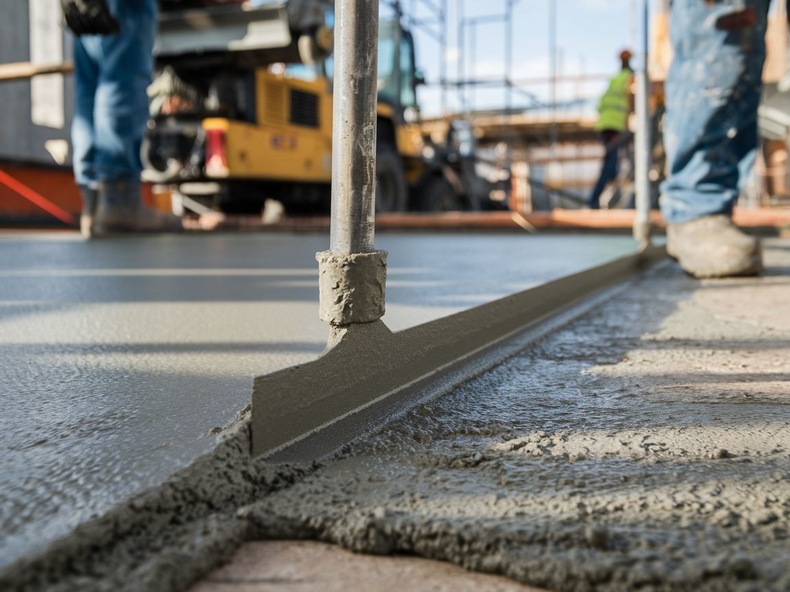 Listwa wygładzająca do betonu w użyciu