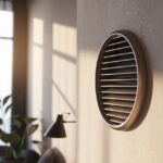 Minimalistyczny nawiewnik okienny w jasnym pomieszczeniu