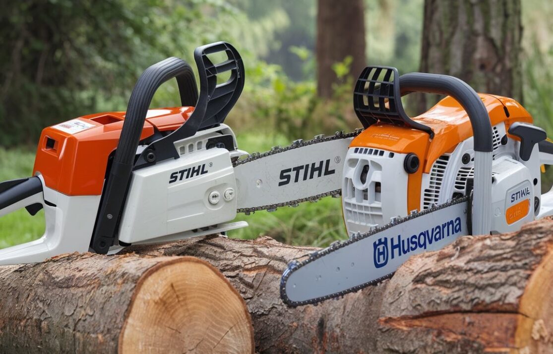 Pilarka spalinowa Stihl gotowa do pracy