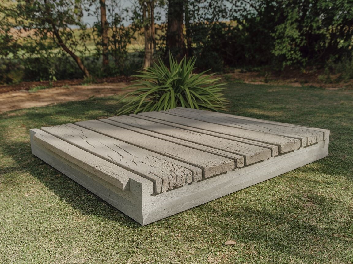 Płyta betonowa z wzorem drewna w nowoczesnym otoczeniu