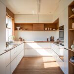 Połączenie drewna i bieli w kuchni