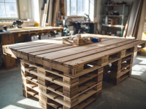 Proces tworzenia stołu z drewnianych palet