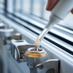 Smar w aerozolu obok okucia okiennego