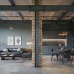 Szary antracyt w nowoczesnym wnętrzu