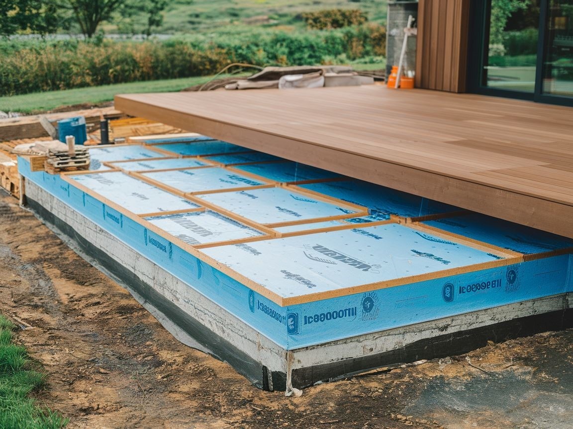 Taras drewniany na betonie