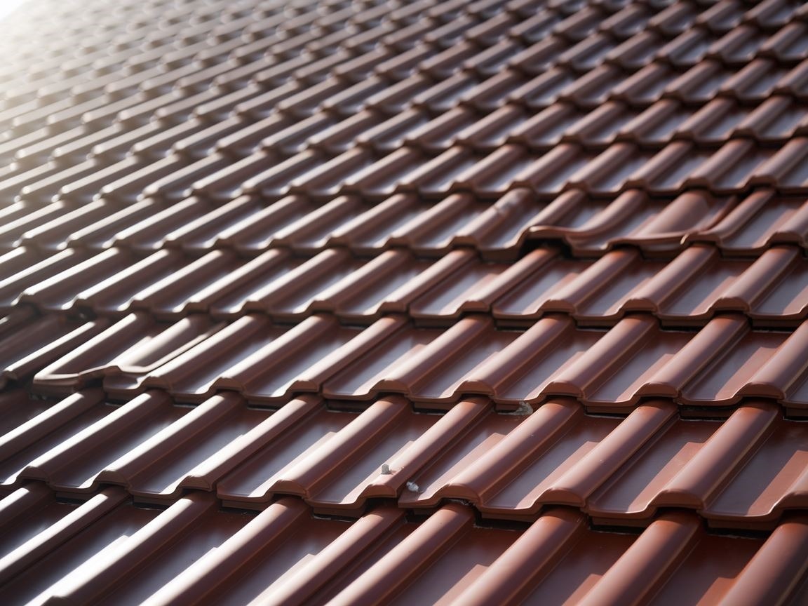 Tekstura dachówek ceramicznych na dachu domu