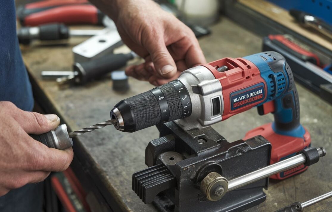 Warsztat z narzędziami i wiertarką Black & Decker