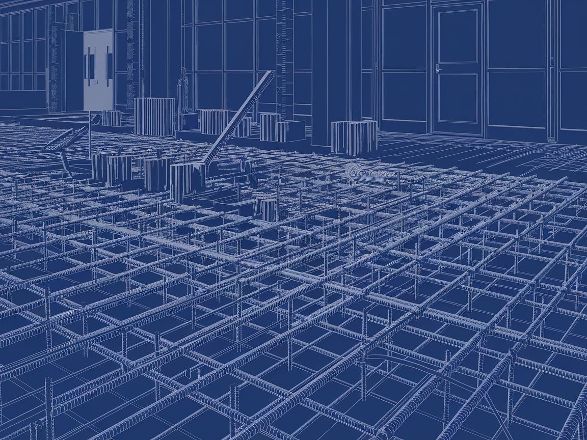 Wizualizacja projektu konstrukcji z użyciem prętów zbrojeniowych