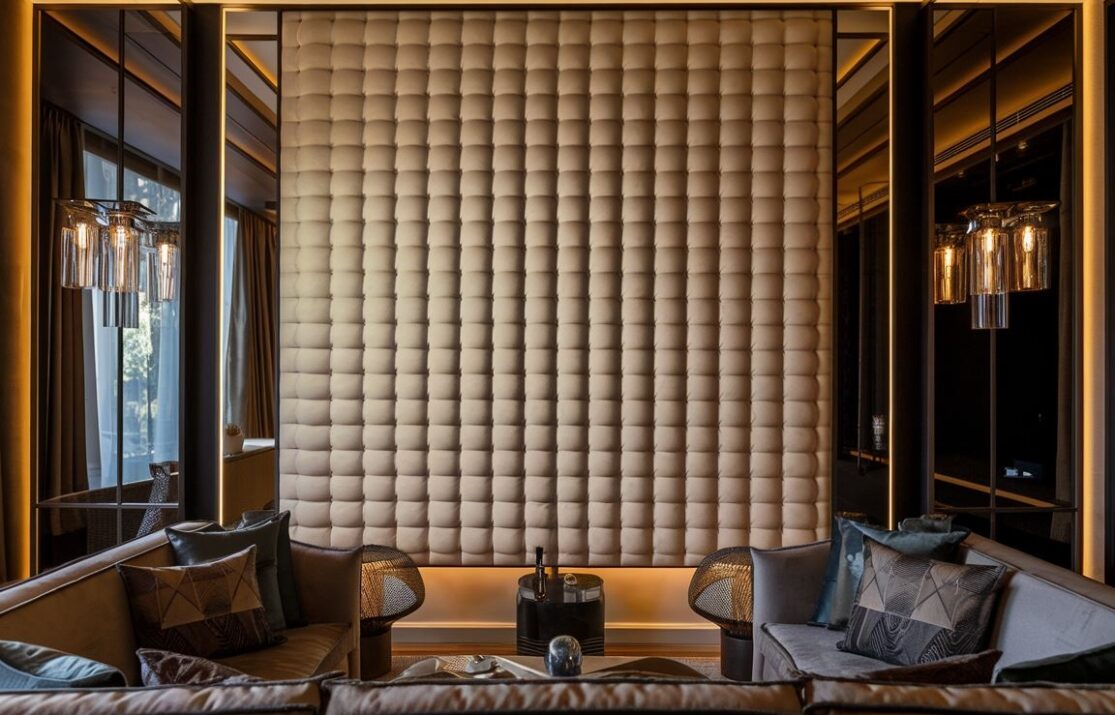 Wnętrze z subtelnym efektem pikowania