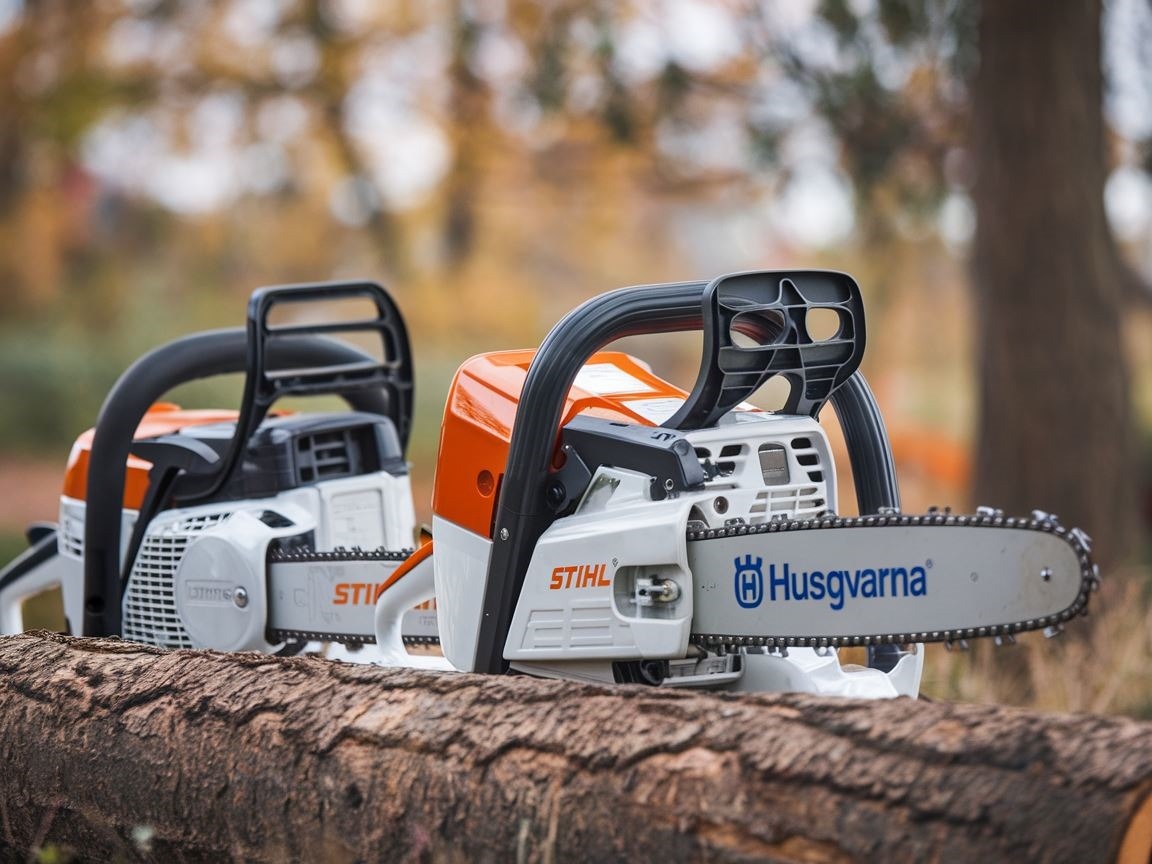 Zbliżenie na mechanizm pilarki Stihl