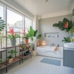 Zielona przestrzeń w łazience