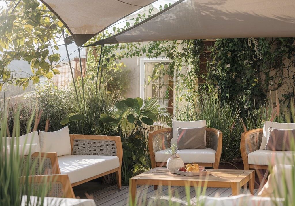 rośliny cieniujące taras