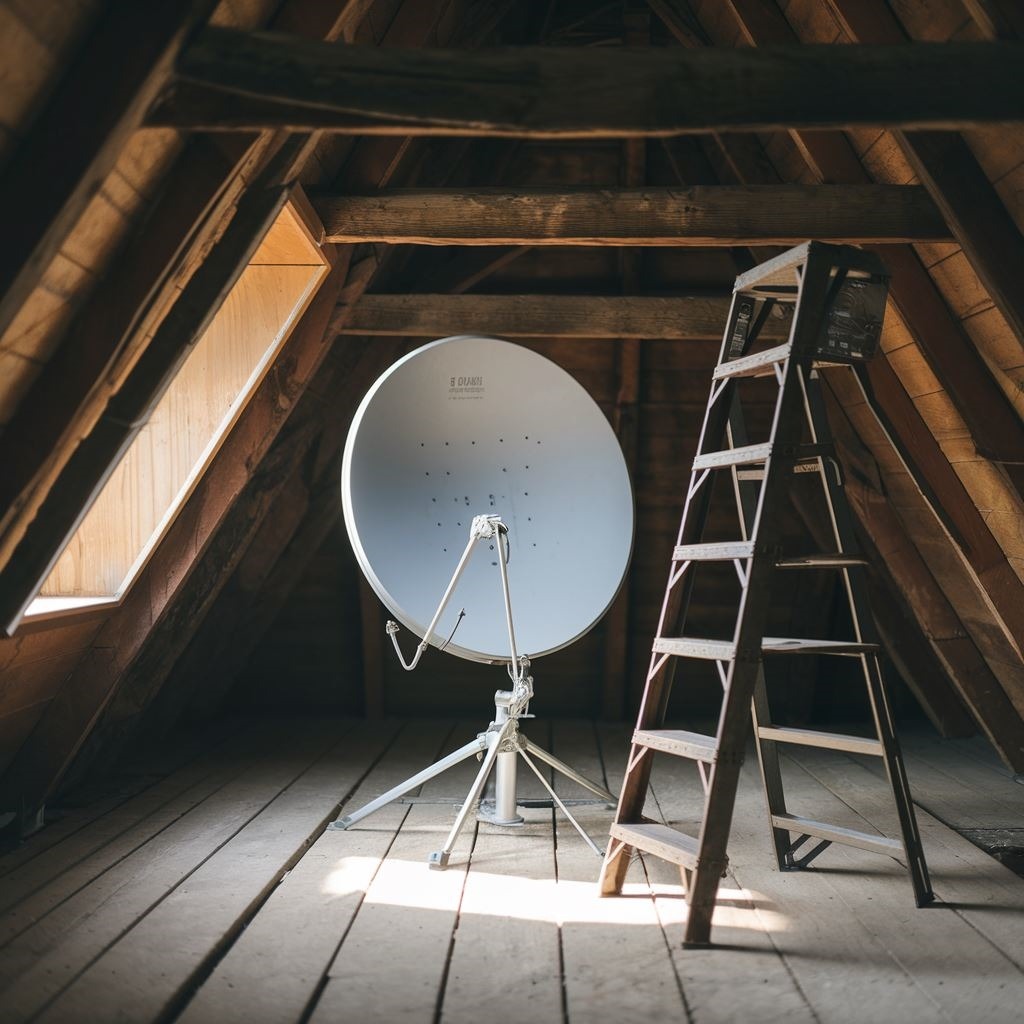 antena satelitarna na strychu