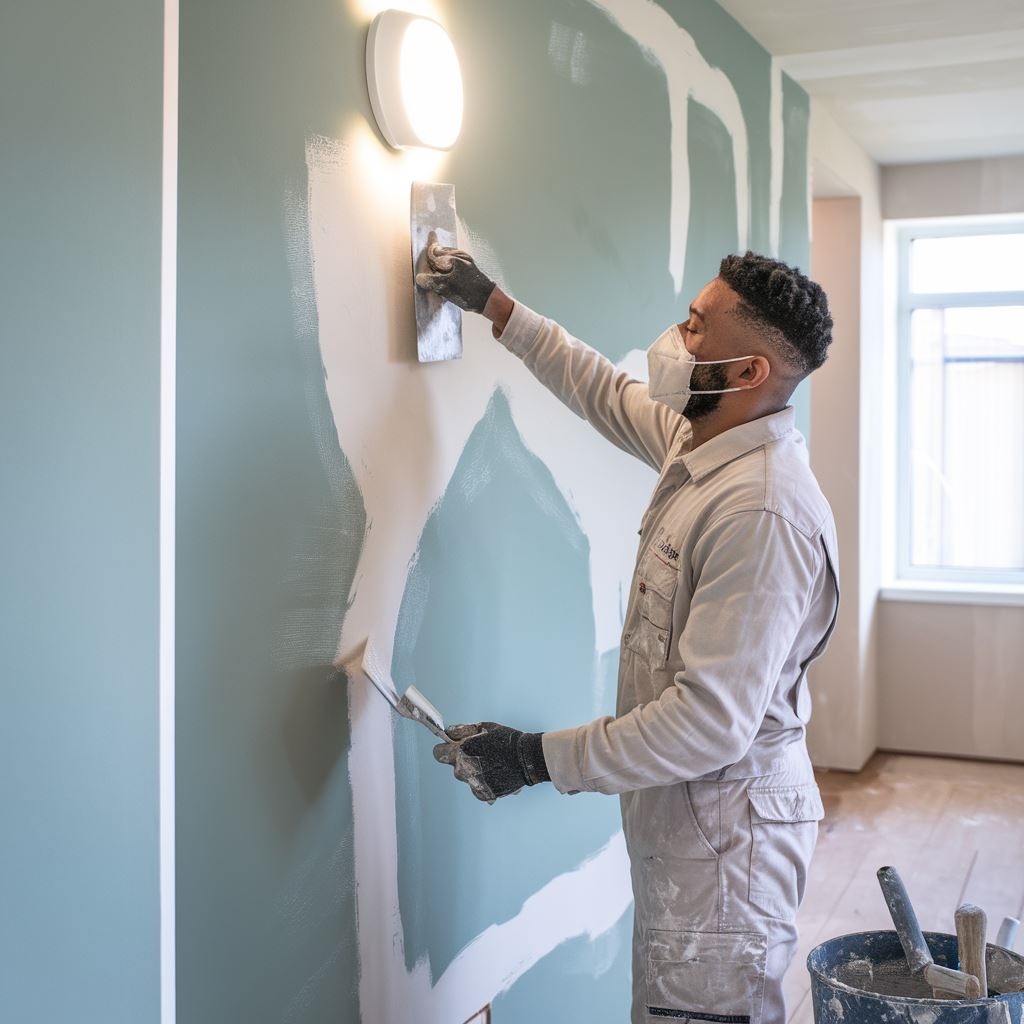 aplikacja gładzi na farbę