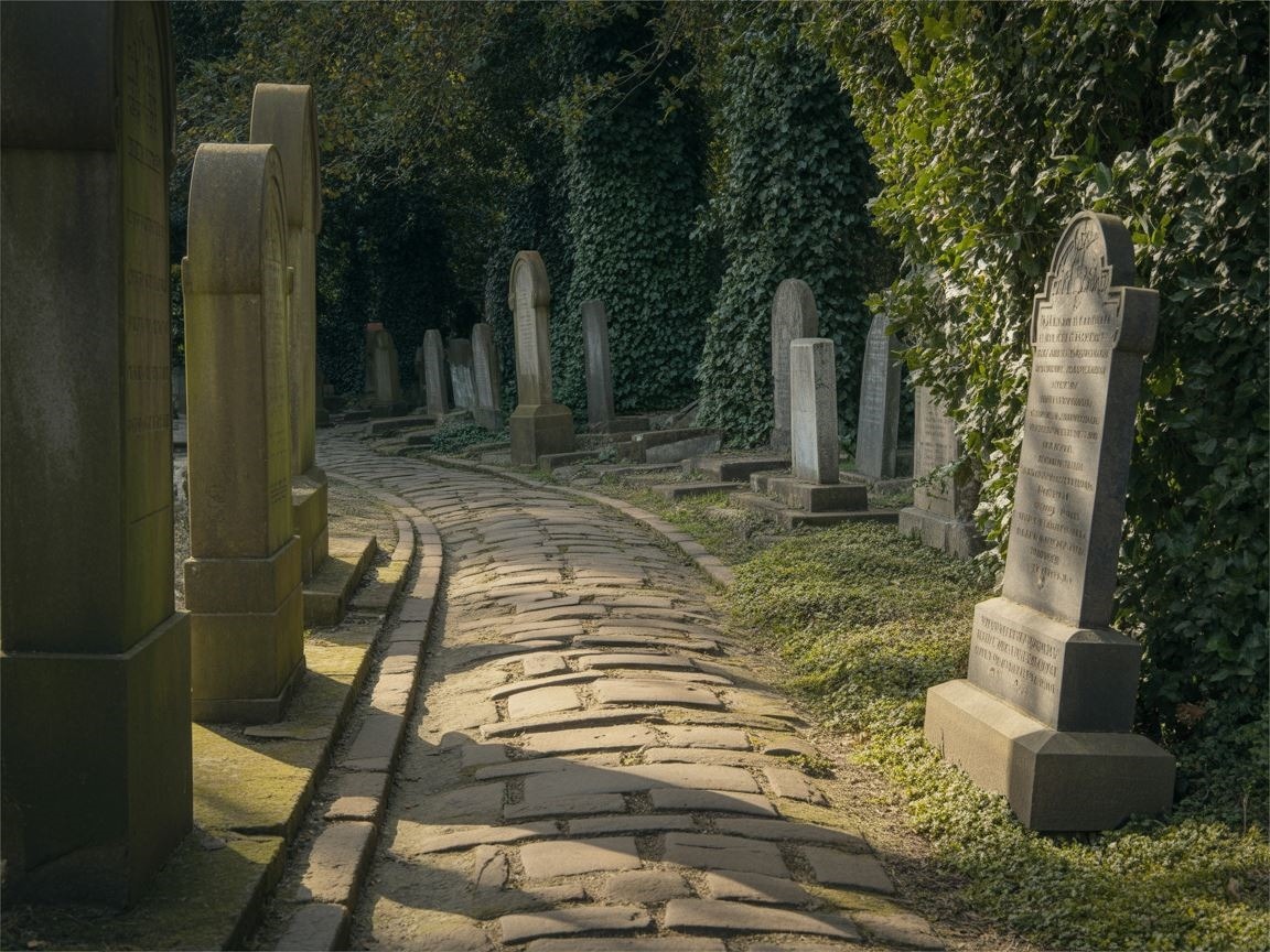 bruk na alejce cmentarnej