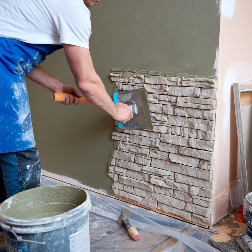 dekoracyjny kamień na ścianie