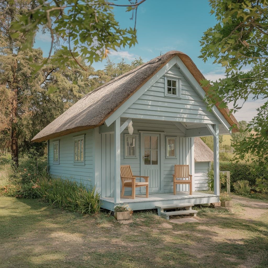 drewniana konstrukcja domku