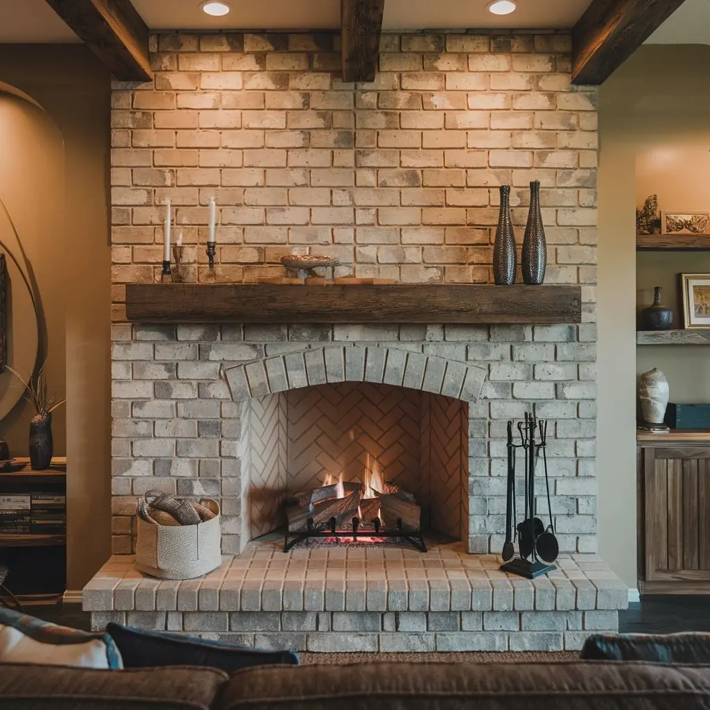 kominek z cegły klinkierowej