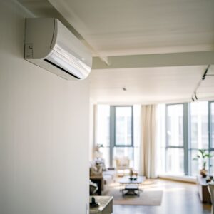 nowoczesny salon z klimatyzacją