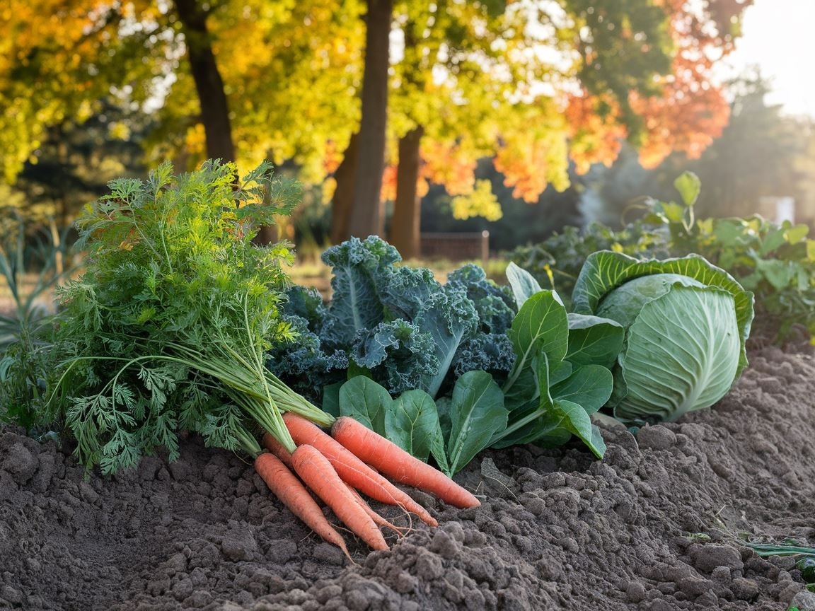 ogród warzywny jesienią
