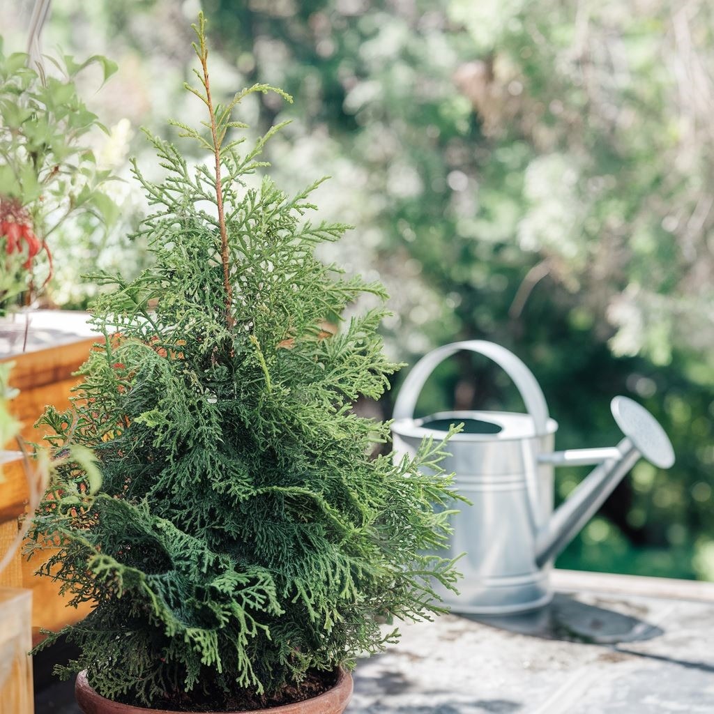 podlewanie iglaków w doniczkach