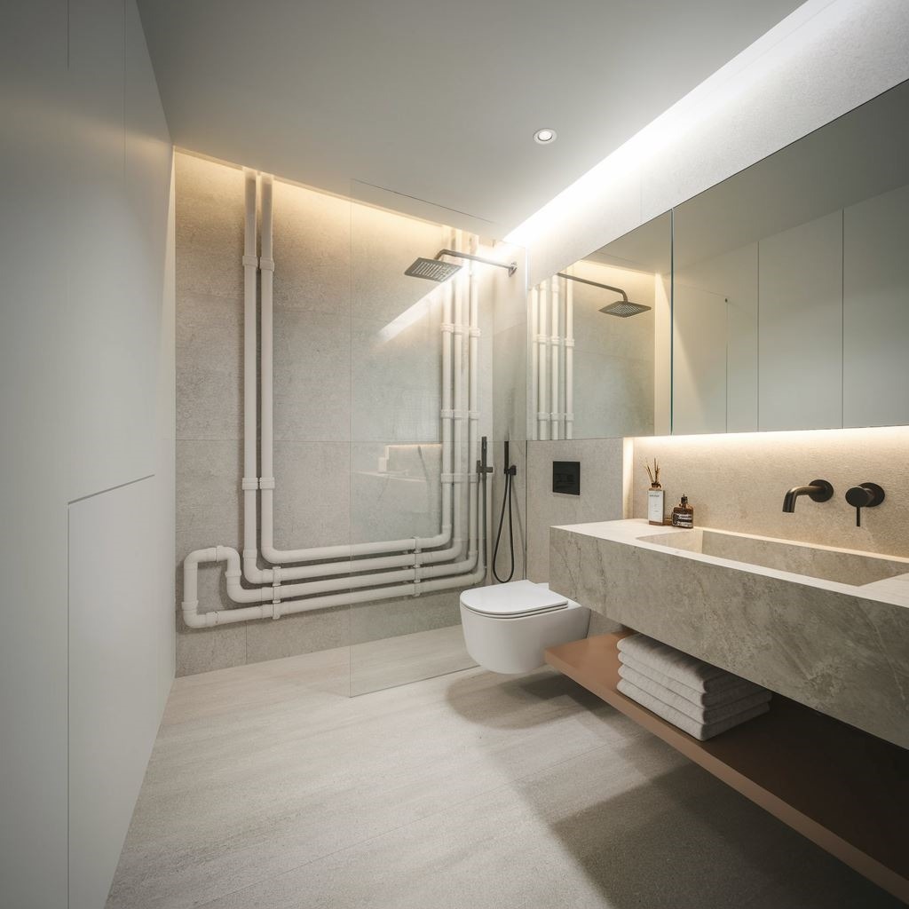 zabudowa rur na ścianie