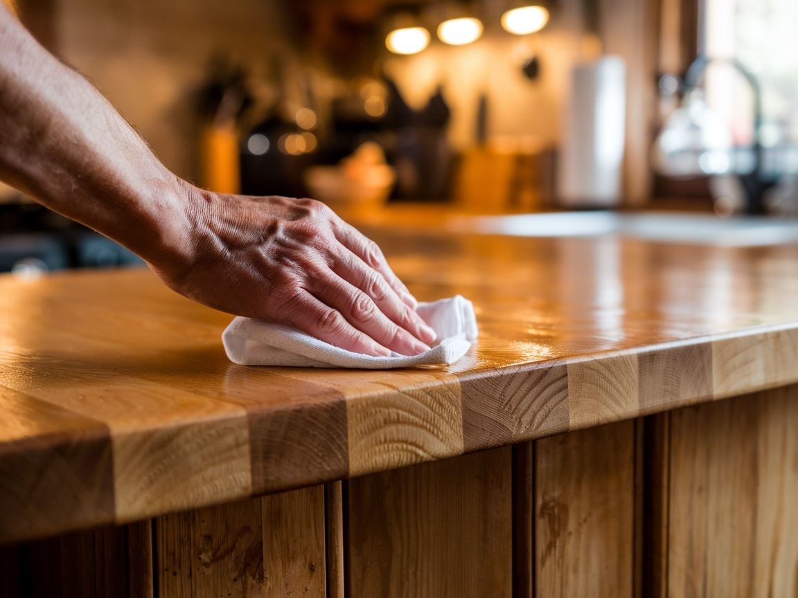 Dębowy blat kuchenny zabezpieczany olejem