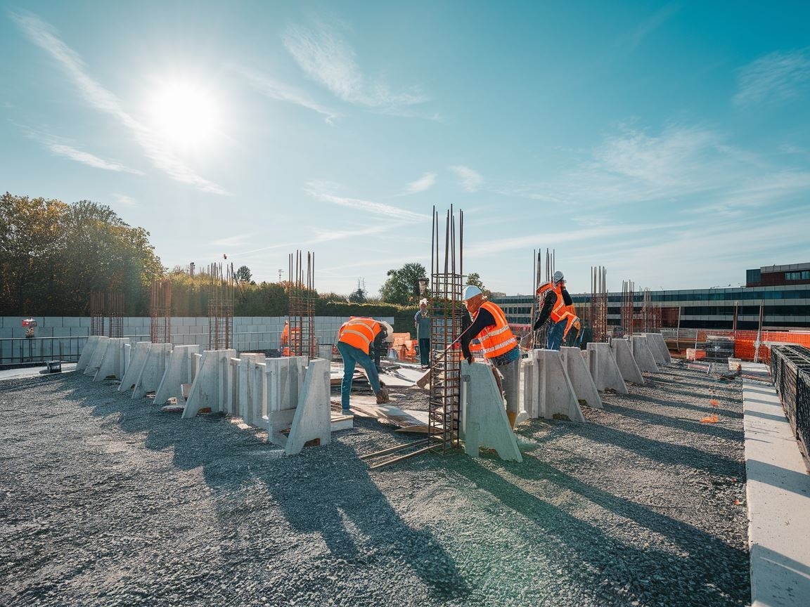 Betonowe elementy przygotowane do montażu