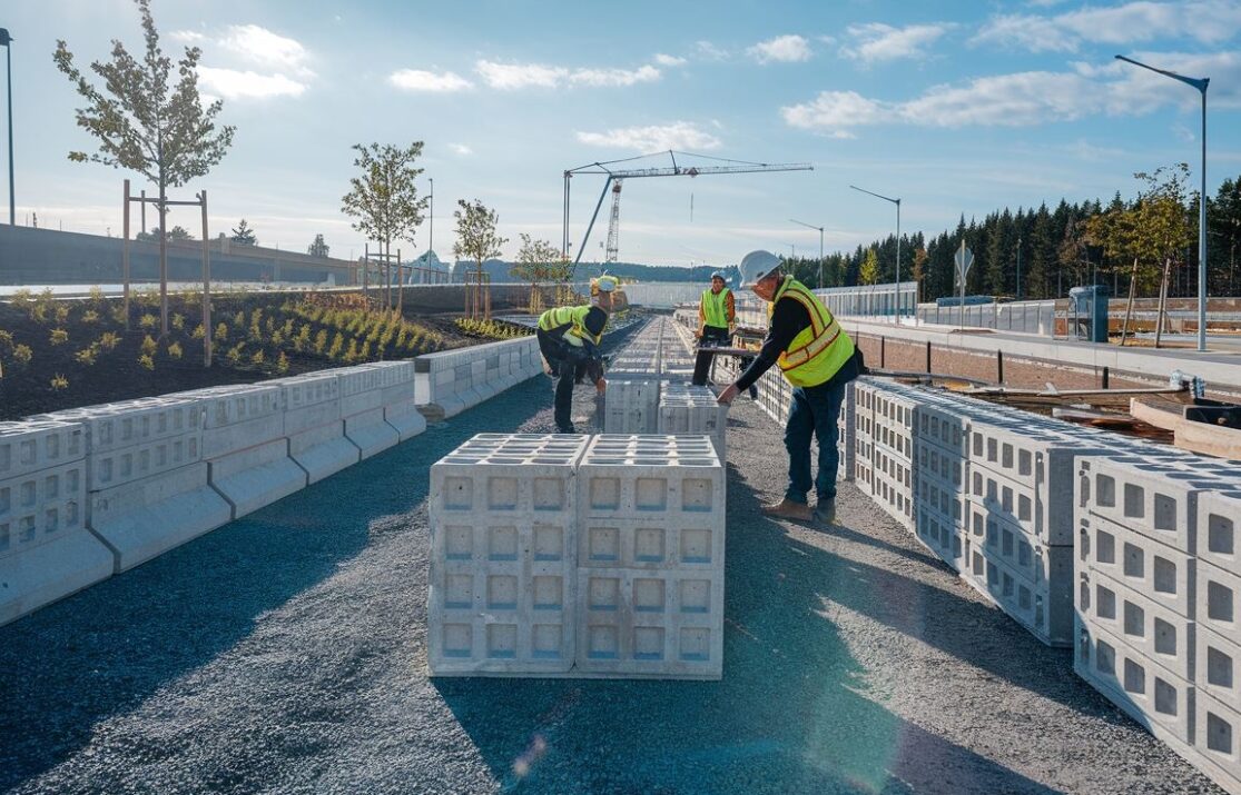 Profesjonalny montaż ogrodowej palisady betonowej