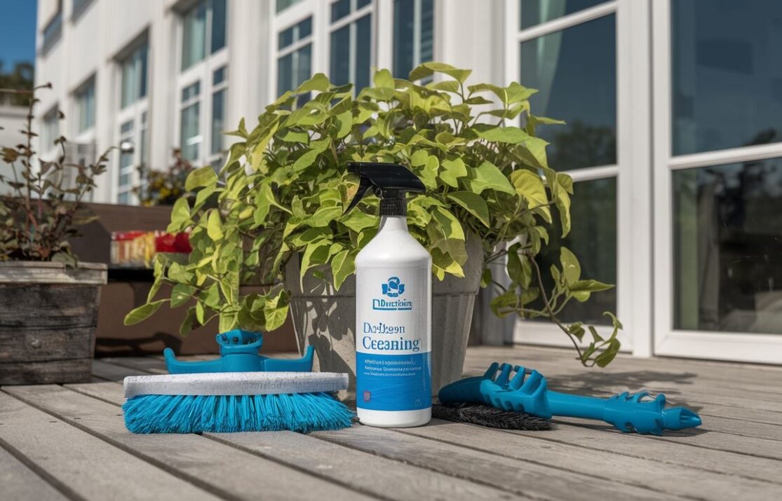 Profesjonalny środek do mycia tarasów kompozytowych z bliska